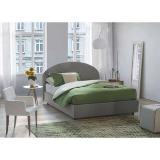 Talamo Italia Talamo Italia - Cama Matrimonial Cora, Cama Contenedor Con Revestimiento De Tela, 100% Made In Italy, Apertura Frontal, Con Colch&oacute;n 160x190 Cm Incluid