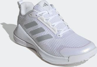 adidas Hallenschuh ADIDAS PERFORMANCE NOVAFLIGHT 2 INDOOR, Damen, Gr. 38,5, weiss (cloud wei&szlig;, silber metallic, cloud wei&szlig;), Synthetik, Textil, Schuhe Hallen