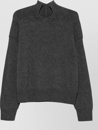 Coperni wool cashmere high neck cutout logo print sweatshirt