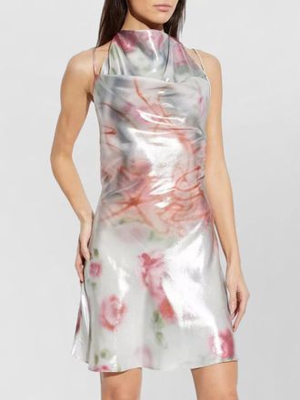 Diesel floral draped neckline dress open back