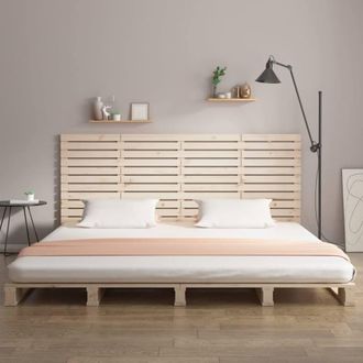 Berkfield Home Wall Headboard 186x3x91.5 cm Solid Wood Pine in Light Tan