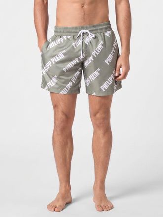Philipp Plein Boxer da mare in nylon con logo a contrasto e coulisse