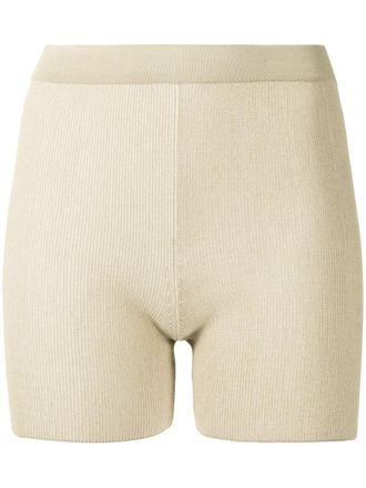 Jacquemus Arancia ribbed-knit shorts - women - Polyamide/Viscose - 38 - Neutrals