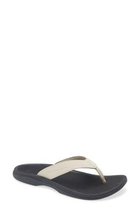 Olukai Ohana Flip Flop in Ecru /Black at Nordstrom, Size 10