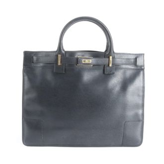 Gucci Black Leather Shoulder Bag Tote Bag (Pre-Owned)