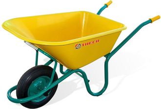 Theca Theca Carretilla Obra Nylon Pl. 100l Rueda Neumatica, Carretilla Obra Con Bandeja De 100l De Capacidad. Su Dise&ntilde;o Permite Un Vaciado Controlado Del Ma