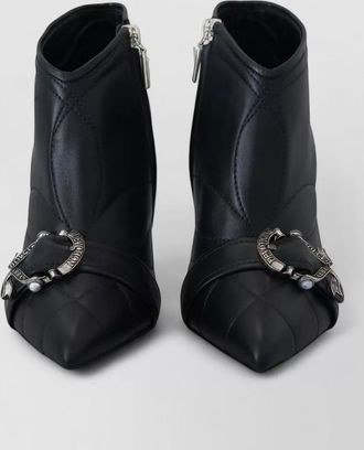 Dolce & Gabbana leather quilted buckled ankle boots