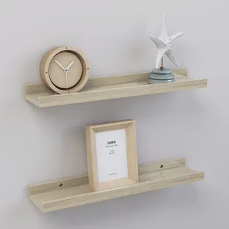 vidaXL Wall Shelf Set of 2 Sonoma Oak MDF Medium Wall Shelf