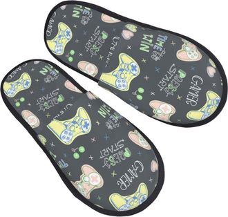 Generic Fuzzy Slippers Gamers Home Slippers Casual Warm House Slipper For Women Travel Guest M
