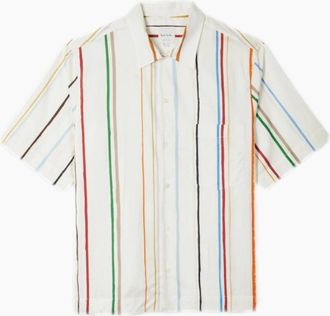 Paul Smith Mens Paul Smith Casual Fit Stripe SS Shirt 06 Cream - White - Size: 44/Regular