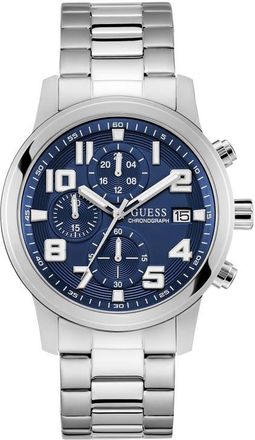 Guess Atticus Silvertone Chronograph Bracelet Watch, 44mm at Nordstrom