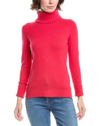 Fort&eacute; Cashmere Chunky Trim Turtleneck Cashmere Sweater