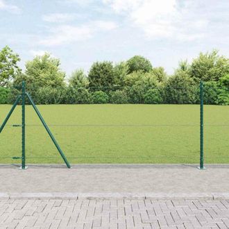 vidaXL Reja Con Postes Verde 1 X 25 M Acero Recubierto De Pvc Vidaxl