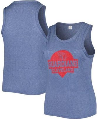Soft As A Grape Womens Soft as a Grape Navy Cleveland Guardians Plus Size High Neck Tri-Blend Tank Top at Nordstrom, Size 1X