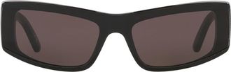 Balenciaga rectangle-frame sunglasses - unisex - Acetate - 66 - Black