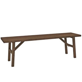 Deco Wood Banco de madera macica en tono nogal de 115x45cm