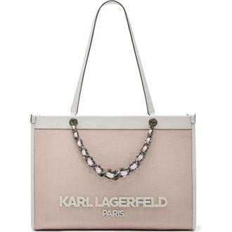 Karl Lagerfeld Savoie Canvas Tote in Light Pink at Nordstrom