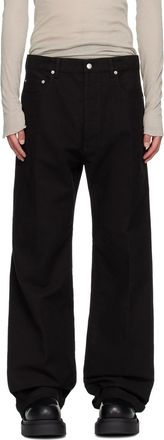【送料&関税込】Rick Owens Black Wide Leg Pants In Tech Fabr Rick Owens Black Wide Leg Pants In Tech Fabric Woman