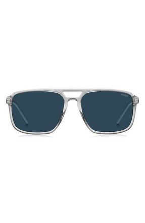 BOSS 58mm Navigator Sunglasses in Grey/Blue at Nordstrom