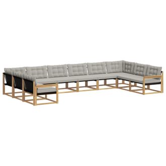 vidaXL Conjunto De Sof&aacute;s De Exterior 10 Pcs Blanco Y Gris Claro Vidaxl