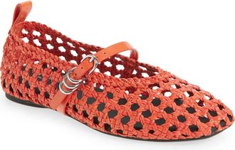 Rag & Bone Spire Woven Mary Jane Flat in Firey Red at Nordstrom, Size 10.5Us