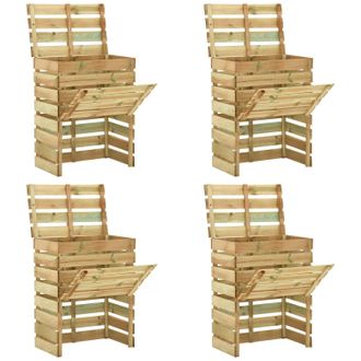 vidaXL Compostador De Jard&iacute;n Laminado 4 Pcs Verde 110 X 58 X 113 Cm Vidaxl