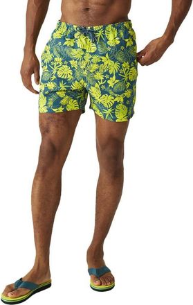 Regatta Loras Swim Trunks Men, Moroccan Blue Hawaiian Print, XXL