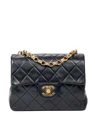 Chanel 1989-1991 mini-schoudertas met overslag - Zwart