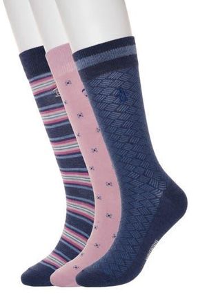 Original Penguin Robinson Neat 3-Pack Crew Socks in Rose at Nordstrom Rack