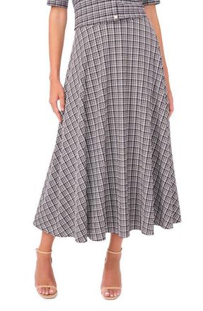 Vince Camuto Plaid Full Maxi Skirt in Rich Black at Nordstrom, Size 10