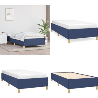 vidaXL Giroletto senza Materasso Blu 90x190 cm in Tessuto - Letto in tessuto - Letto con doghe