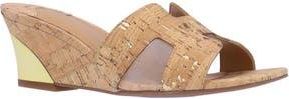 J. Rene&eacute; Zahra Wedge Slide Sandal in Natural/Gold at Nordstrom Rack, Size 8.5
