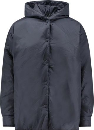 Aspesi Blauwe Hoodie Jas Knoopsluiting - Dames - Zomerjassen - Blauw - S - Polyester - Jassen