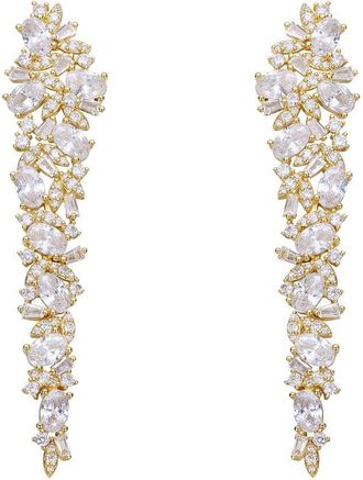 Rachel Glauber 14K Diamond Cz Dangle Earrings
