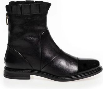 Copenhagen Shoes Schoenen, Dames, Zwart, 42 EU, Leer, Enkellaarsjes van zacht leer met geruite rand en rits