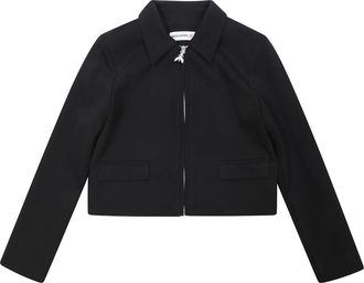 Patrizia Pepe Black Hooded Cropped Jacket