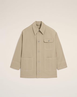 Ami Beige Cotton Worker Jacket Beige - XXS - Unisex
