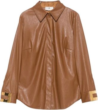 Elisabetta Franchi Dames, Blouses & Shirts, Bruin, Maat: M