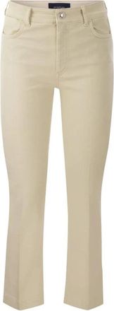 Sportmax Beige Katoen Denim Flared Jeans - Dames - Cropped Jeans - Beige - W30 - Katoen - Jeans