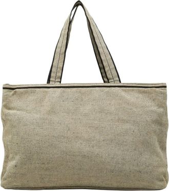 Prada Black White Canvas Tote Bag (Pre-Owned)