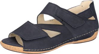 Waldl&auml;ufer Sandale WALDL&Auml;UFER HELIETT, Damen, Gr. 3,5 (36), blau (dunkelblau), Nubukleder, unifarben, Schuhe Sandale, Keilsandalette, Sommerschuh, Komfortschuh, 