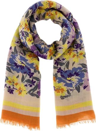 Valentino Garavani Floral Printed Scarf - Dames - Zijden sjaals - Veelkleurig - ONE Size - Wol - Accessoires