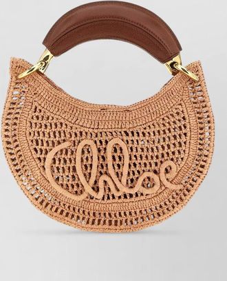 Chlo&eacute; summer banana crochet mini top handle bag
