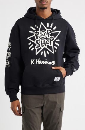 Alpha Industries x Keith Haring Alpha Cotton Hoodie in Black at Nordstrom, Size Medium