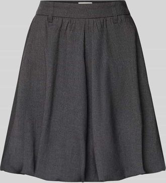Copenhagen Muse Minirock in Ballonform mit gelegten Falten in Dunkelgrau Melange, Größe L