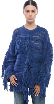 Stella McCartney Blue Textured Crew Neck Sweater