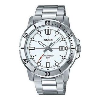 Casio Stainless Steel Strap Unisex Mens Silver Analog MTP-VD01D-7E