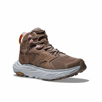 Hoka One One Womens Anacapa Mid Gtx Hiking Shoes - Wide In Dune/ice Flow