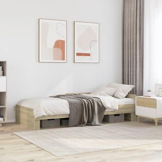 vidaXL Giroletto Senza Materasso Rovere Sonoma 75x190 Cm In Truciolato - Vidaxl
