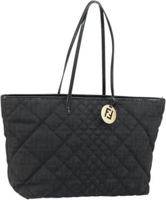 Fendi Pre-owned Tote Bags, female, Black, Size: ONE SIZE Pre-owned Canvas Tote Bag